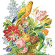 Схема вышивки "Попугай на цветочной корзине", Схемы для вышивки, Москва,  Фото №1