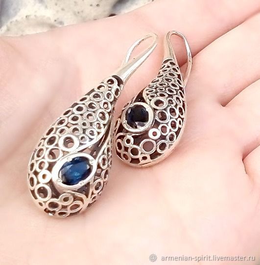 Необычный комплект из серебра с искусственным топазом Armenian Spirit ...