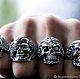 Ring "Skull with patterns" of silver 925 unisex. Rings. FANTASY JEWELS. My Livemaster. Фото №6