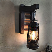 Керосиновая лампа на батарейках с регулятором света коричневая ночник