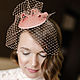 wedding hat 'tenderness'. Color pink coral. Hats1. Exclusive HATS. LANA ANISIMOVA.. Online shopping on My Livemaster.  Фото №2