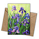 Irises Postcard with flowers for March 8. Cards. KapustinaArt. Online shopping on My Livemaster.  Фото №2