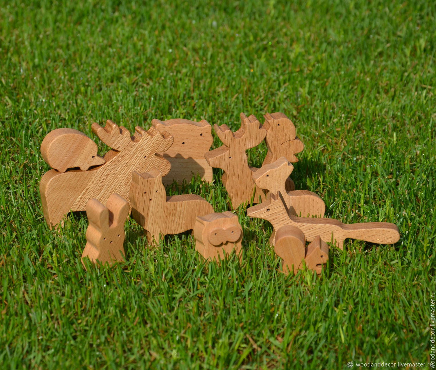Toys made of beech and oak Forest animals заказать на Ярмарке