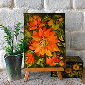 Картины и панно handmade. Livemaster - original item Sunflowers oil painting palette knife impasto flowers. Handmade.