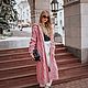coat: Knitted coat of delicate pink color with a hood, Coats, Yoshkar-Ola,  Фото №1