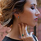 Neat stud earrings with Australian opal and Topaz. Stud earrings. Honey Hany Jewelry by Olga Khan. Online shopping on My Livemaster.  Фото №2