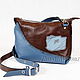 Leather shoulder bag blue blue brown, Classic Bag, Novosibirsk,  Фото №1