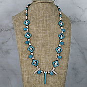 Украшения handmade. Livemaster - original item Necklace with pendants made of howlite stones. Handmade.