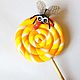 Brooch 'Lollipop with a fly' cool gifts, Brooches, Irbit,  Фото №1