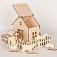 Деревянный кукольный домик с животными Арт. МЛР-1760, Кукольные домики, Старый Оскол,  Фото №1