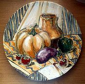 Тарелка керамическая декоративная"Подсолнухи"
