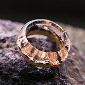 Украшения handmade. Livemaster - original item Ring made of epoxy resin and wood 