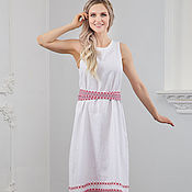 Традиционное русское льняное платье Чистый родник