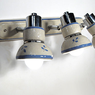 Для дома и интерьера ручной работы. Ярмарка Мастеров - ручная работа "Ситец" - тройная бра с росписью под кафель. Handmade.
