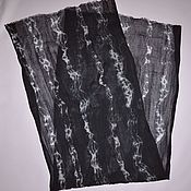 шарф цвета морская волна петролевый широкий длинный женский шёлковый