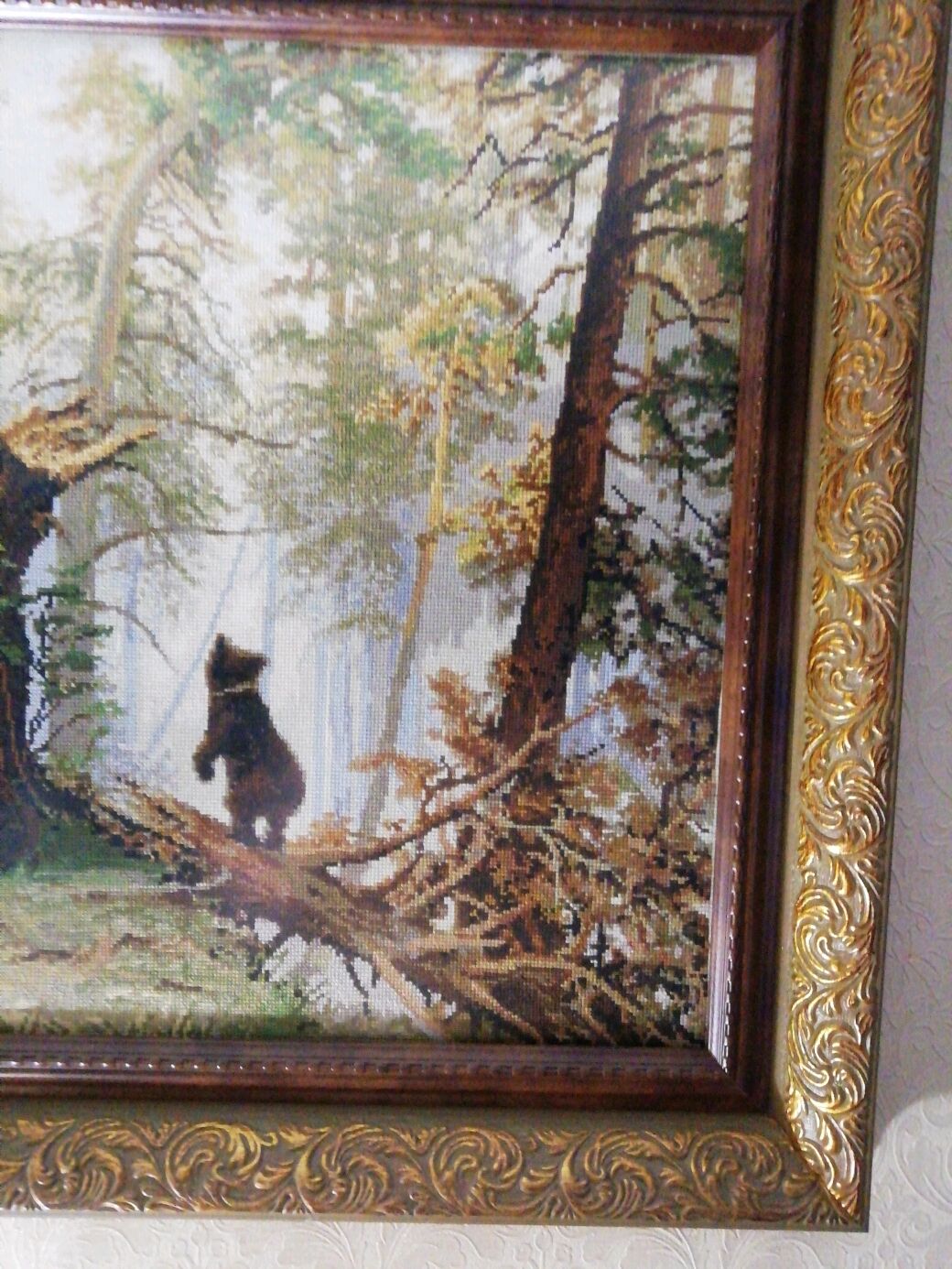 Вышитая картина крестиком "Утро в сосновом бору" в интернет-магазине на ...