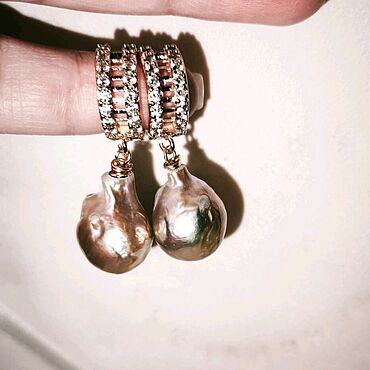 Украшения ручной работы. Ярмарка Мастеров - ручная работа Серьги с жемчугом. Handmade.