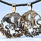 Кулон : Грифон со змеёй на плюще бронза желтая и белая, Кулон, Оренбург,  Фото №1