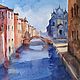 Diptych in watercolour Venice (channels brick blue painting), Pictures, Yuzhno-Uralsk,  Фото №1