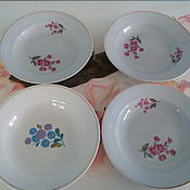 Винтаж handmade. Livemaster - original item Vintage plates: porcelain soup plates(deep). Handmade.