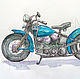 Motorcycle Watercolor - Harley Davidson bike. Fun. KapustinaArt. My Livemaster. Фото №4