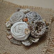 Декоративное панно из льна «Букет роз»