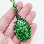 Украшения handmade. Livemaster - original item Green pendant pendant chrome diopside natural stone diopside on the neck. Handmade.