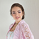 Летнее ажурное пальто вязанное спицами `Нежность`.