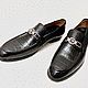 Men's loafers, crocodile leather, dark blue. Loafers. SHOES&BAGS. Online shopping on My Livemaster.  Фото №2