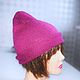 Шапка бини «фуксия» или шапка чулок. Шапки. knitting4you. Ярмарка Мастеров.  Фото №5