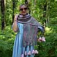 Felted gray women's scarf Bouquet of tulips, size 30 h185 cm. Scarves. AloraFelt. My Livemaster. Фото №6