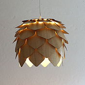 Светильник "Цилиндр" (люстра) из шпона дерева