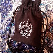 Для дома и интерьера handmade. Livemaster - original item Black linen bear paw pouch. Handmade.