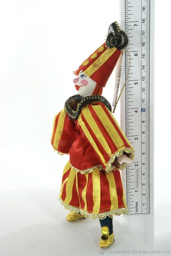 Кукла-подвеска фарфоровая. "Клоун в полосатом наряде" в интернет ...