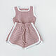 Order Sets of clothes for kids: shorts and a top for girls. babyshop. Livemaster. . Baby Clothing Sets Фото №3
