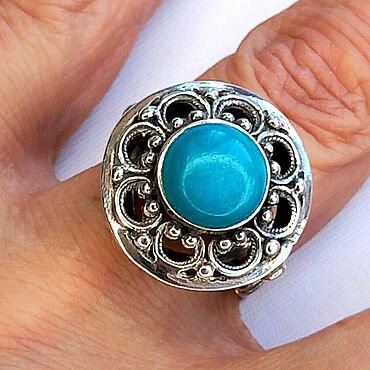 Канцелярские товары ручной работы. Ярмарка Мастеров - ручная работа Кольцо с бирюзой, р.18,5 Арт.298. Handmade.