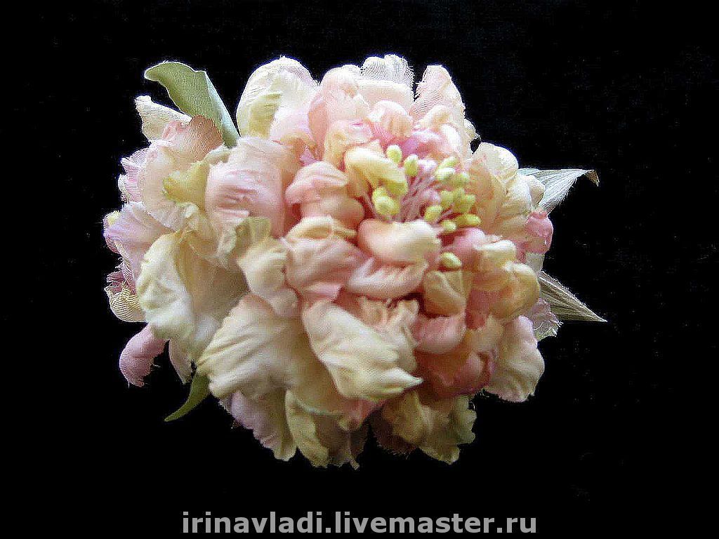 Silk Flowers Brooch Hairpin Peony Taj Mahal Indian Mulberry Silk Zakazat Na Yarmarke Masterov Ht7lcom Brosh Bulavka Rostov On Don