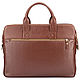 Leather business bag 'Gustav' (brown texture). Men\'s bag. Russian leather Guild. My Livemaster. Фото №5