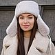 Ушанка из шиншиллового кролика рекс, Шапка-ушанка, Омск,  Фото №1
