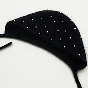 Аксессуары handmade. Livemaster - original item Cap with beads female adult beanie cap. Handmade.