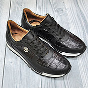 Обувь ручной работы handmade. Livemaster - original item Men`s sneakers made of genuine crocodile leather and calfskin.. Handmade.