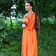 Оранжевое платье с орнаментом. Платья. СЛАВный стиль от Заряны и Анны. Ярмарка Мастеров.  Фото №6