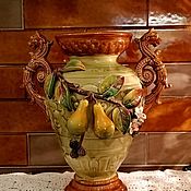 Винтаж handmade. Livemaster - original item Vintage vases: Large fireplace vase. France Luneville. Handmade.