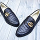 Men's loafers, made of genuine crocodile leather, with fur!. Loafers. SHOES&BAGS. My Livemaster. Фото №4