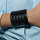 Order Leather bracelet BLACK. Leather Hard Bracelet. okuznecova. Livemaster. . Hard bracelet Фото №3