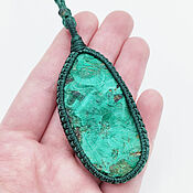 Украшения handmade. Livemaster - original item Pendant pendant malachite green natural stone corduroy radiant. Handmade.