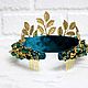 Order Copy of Emerald green and gold Dolce headband crown. Beaded jewelry by Mariya Klishina. Livemaster. . Headband Фото №3