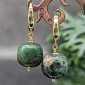 Украшения ручной работы. Ярмарка Мастеров - ручная работа Women`s earrings made of natural jade. Handmade.