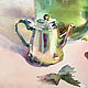 Order Painting watercolor. Still life. Bottle, teapot and peppers. ArtShipilina. Livemaster. . Pictures Фото №3