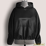 Одежда handmade. Livemaster - original item Olympia hoodie made of genuine leather/suede (any color). Handmade.